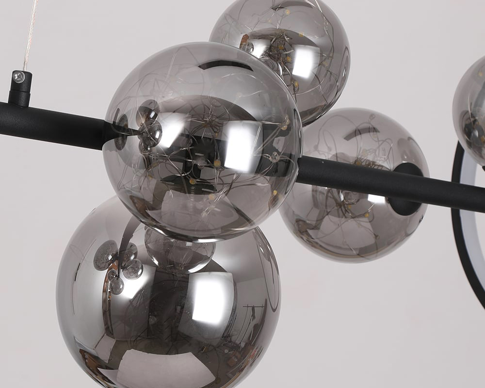HMR - Modern Kitchen Island Light with Glass Globe Shade Ceiling Pendant Lights