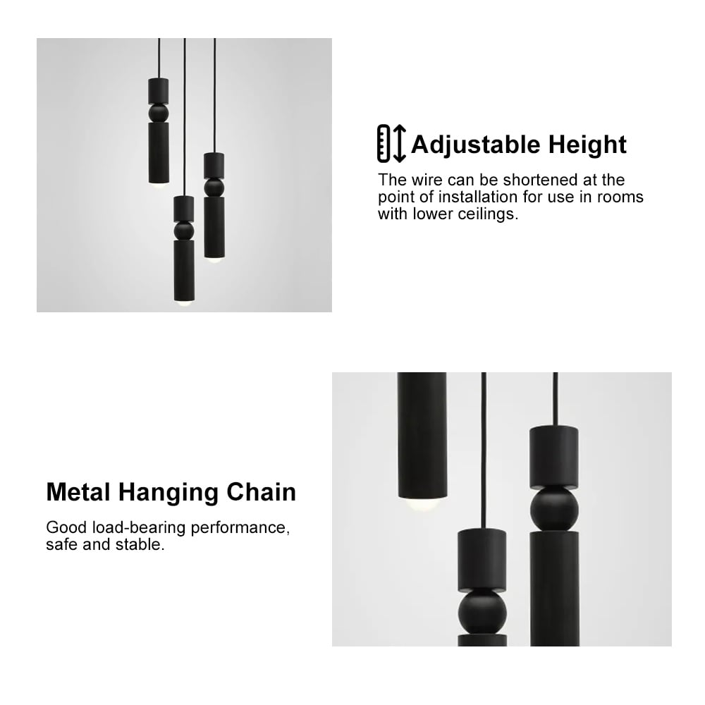 HMR Mini Cylinder Single-Light Pendant Light - Black