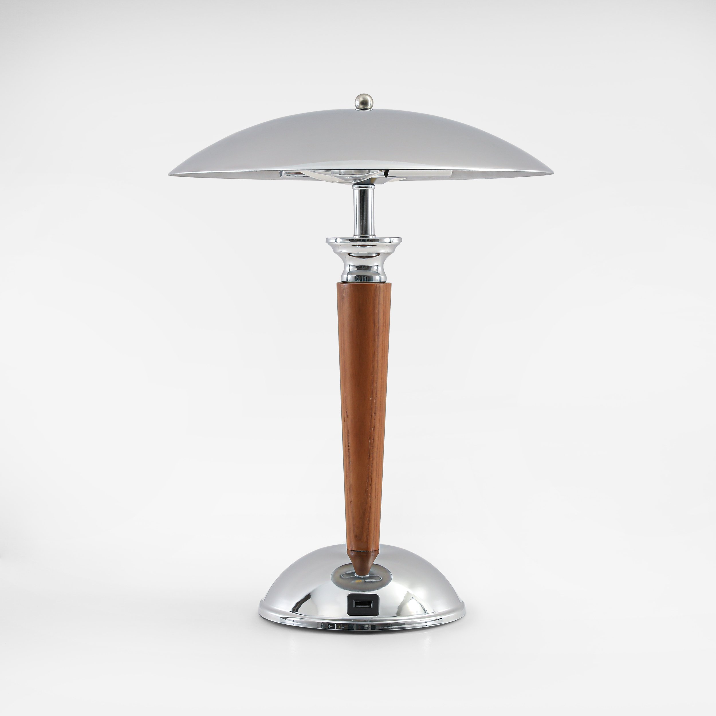 HMR - Mid Century Vintage Metal & Wood Table Lamp