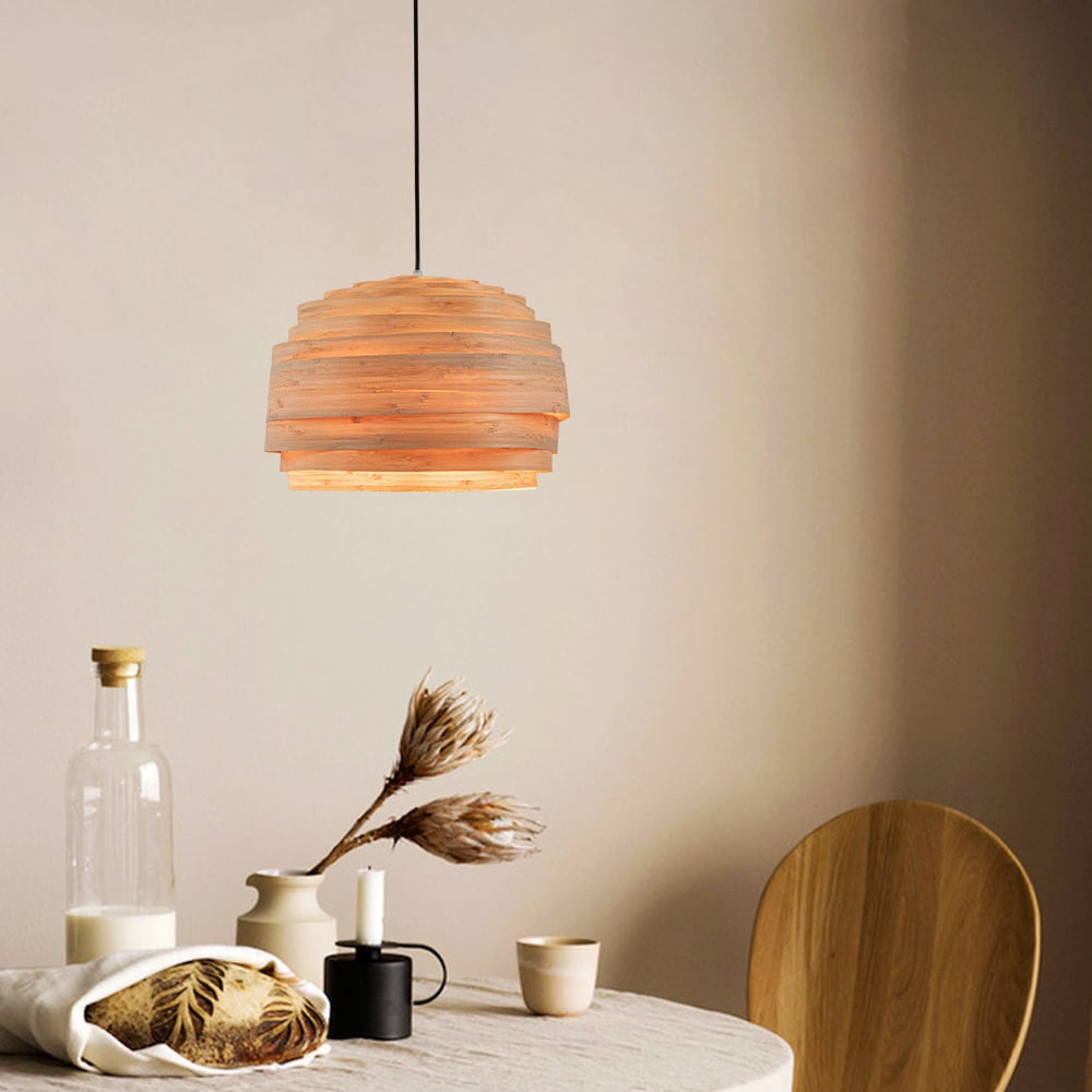 HMR - Mid-Century Modern Wood Pendant Chandelier Light for Living Room Home Deco