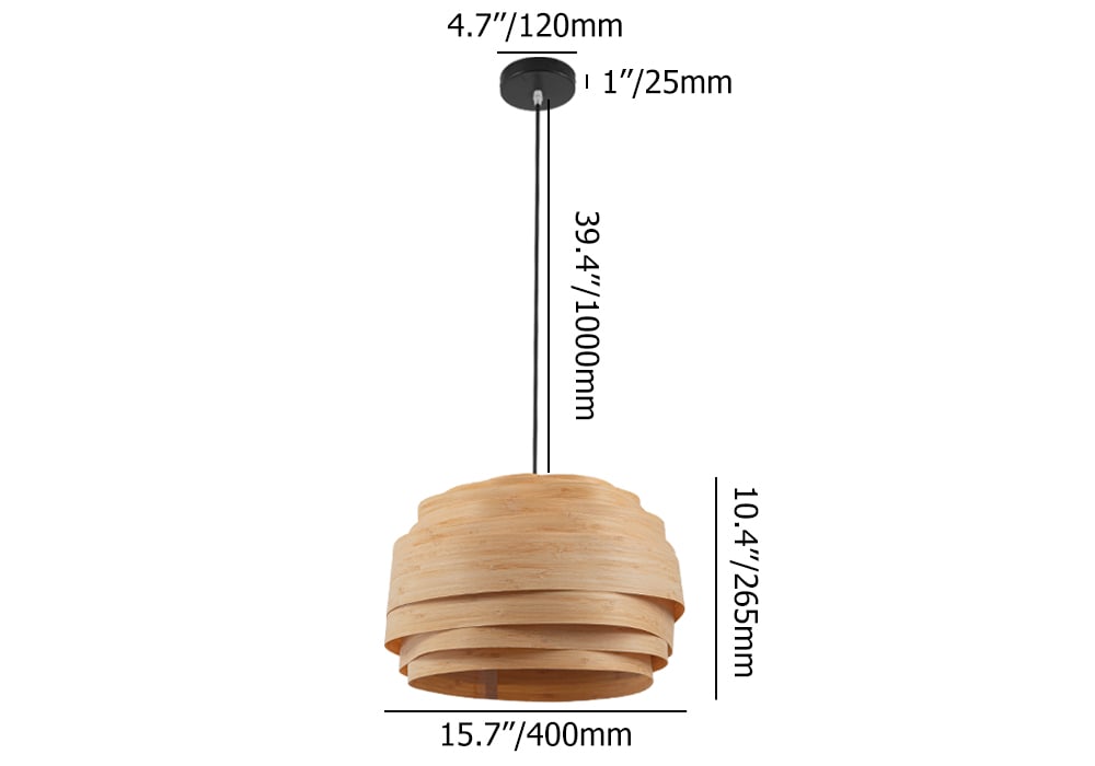 HMR - Mid-Century Modern Wood Pendant Chandelier Light for Living Room Home Deco