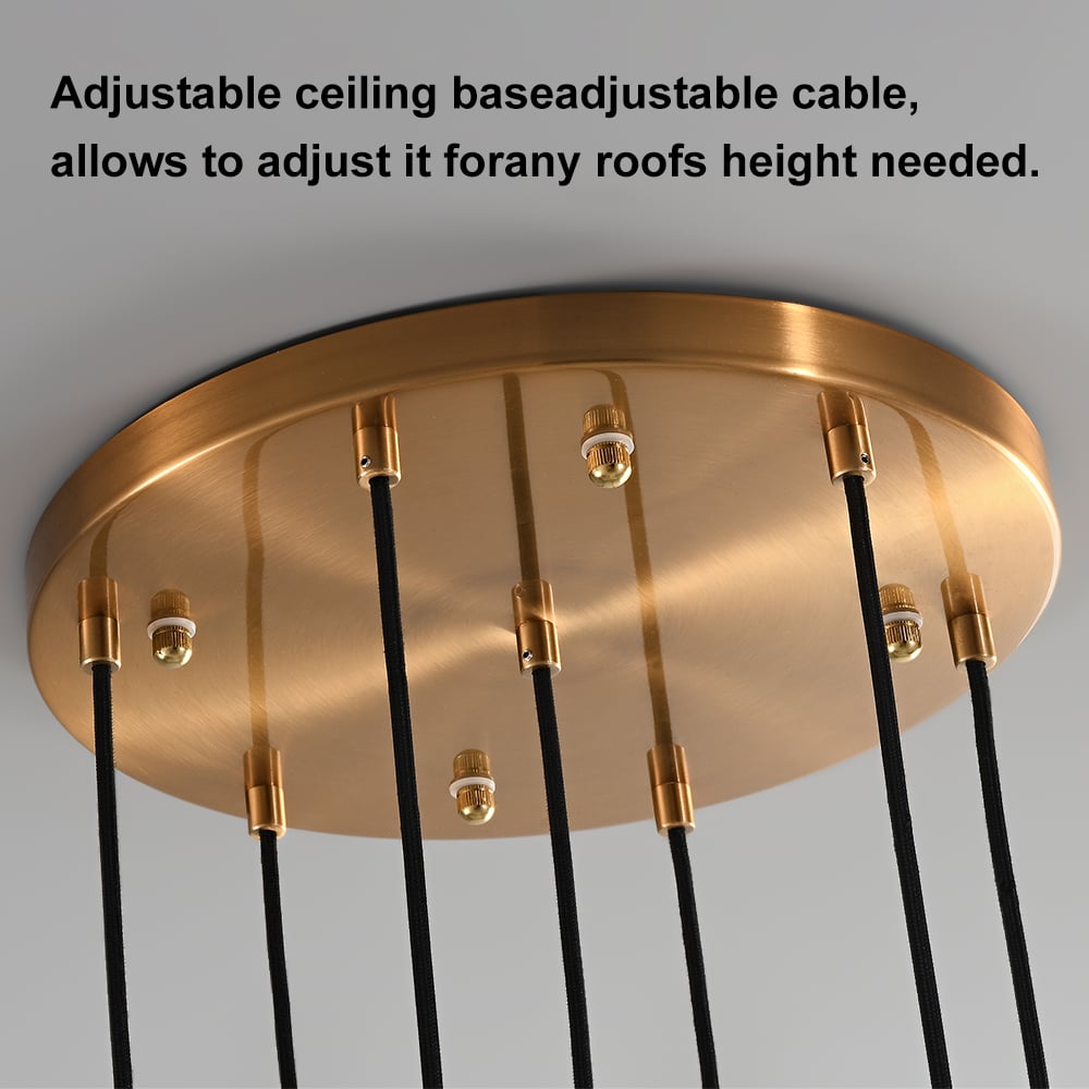 HMR - 7-Light LED Crystal Entryway Foyer Chandelier Tiered Long Pendant Light Home Decor