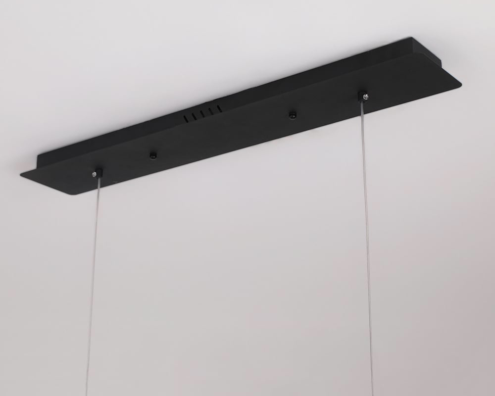 HMR Modern Kitchen Island Light with Glass Globe Shade Ceiling Pendant Lights - Black, 7-Light