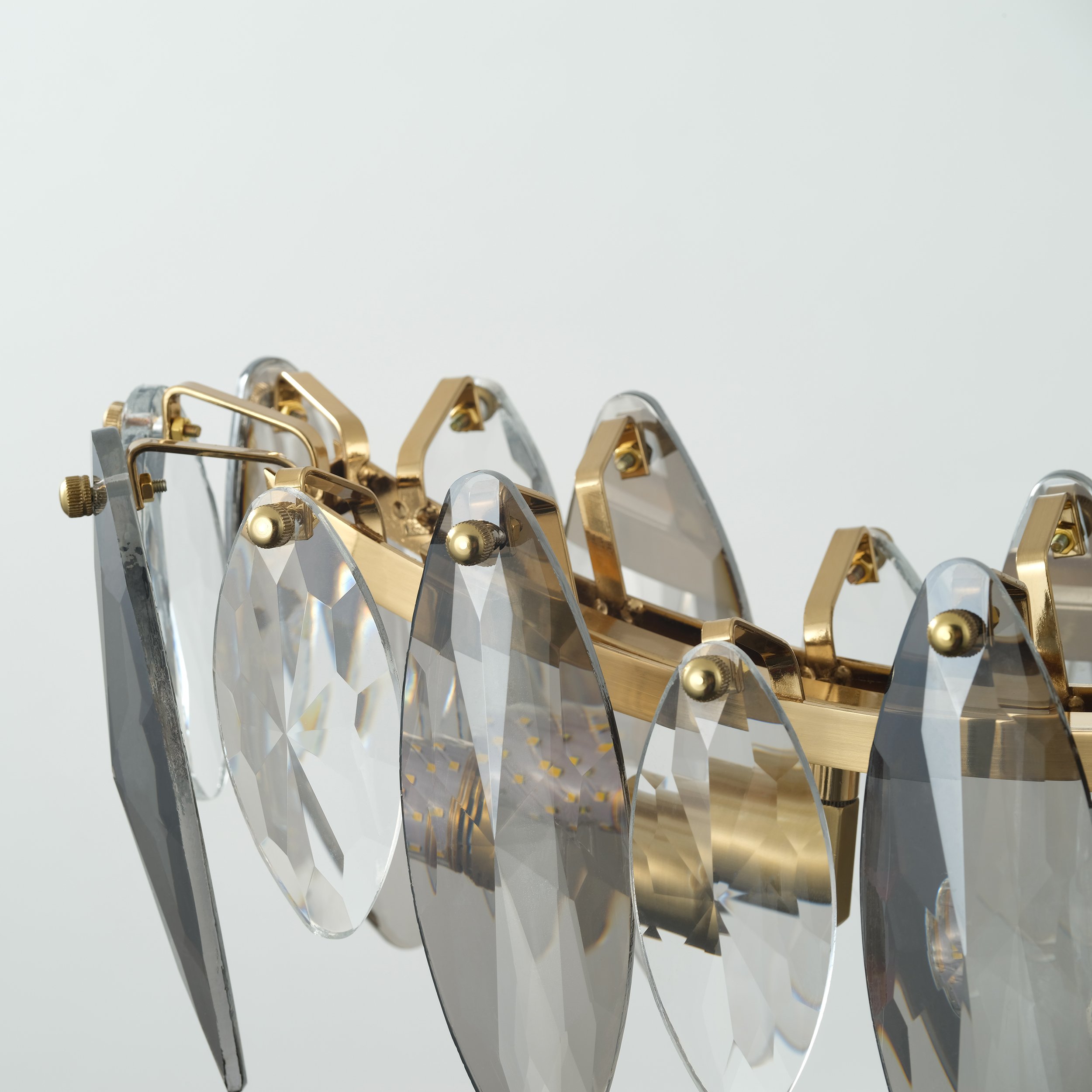 HMR - Modern 6-Light Anthracite Crystal Chandelier Light