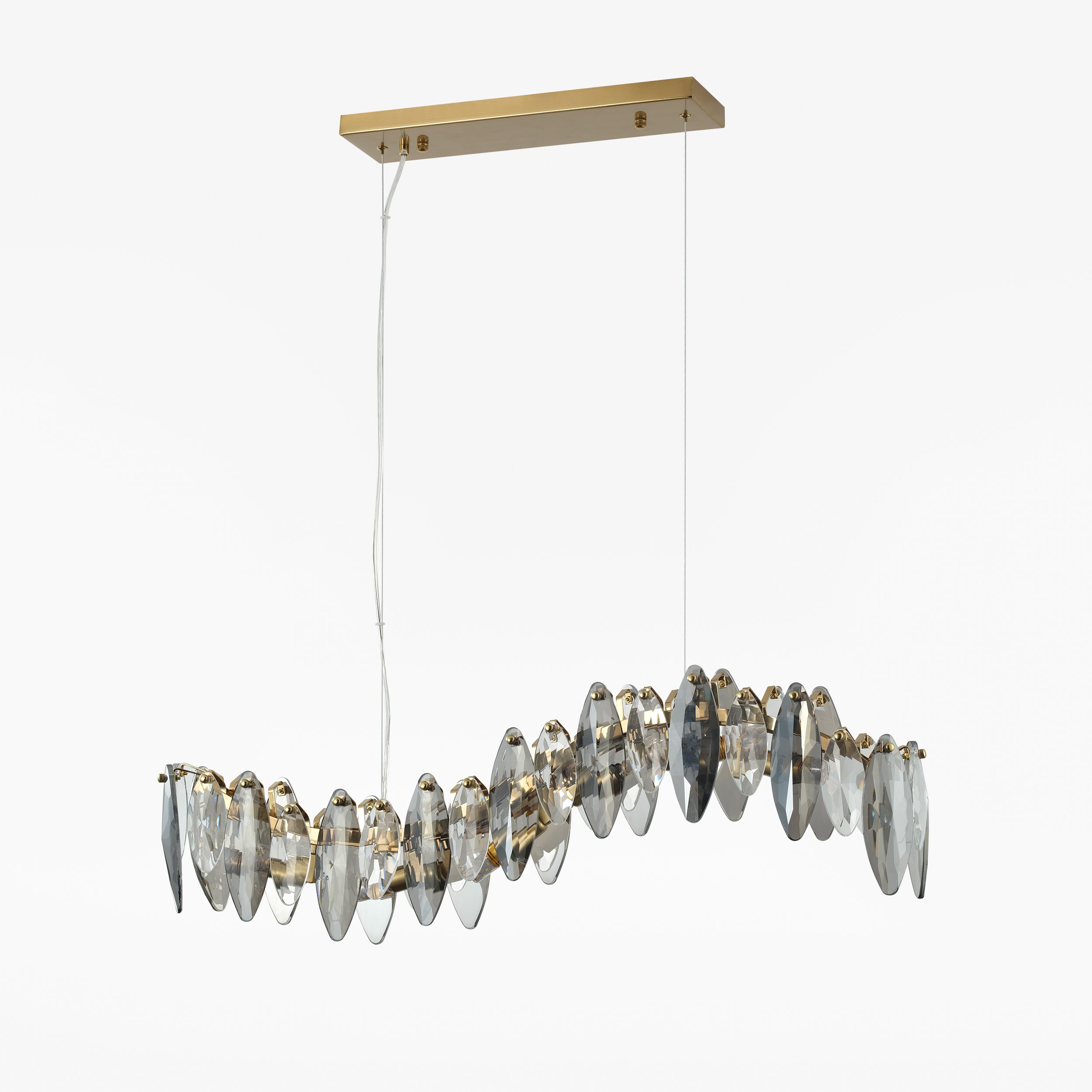 HMR - Modern 6-Light Anthracite Crystal Chandelier Light