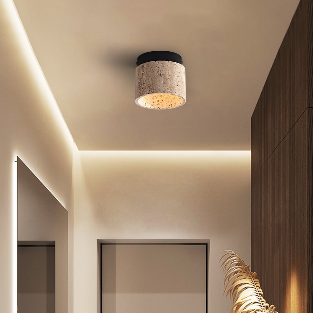 HMR - Travertine Hallway Modern Flush Mount LED Ceiling Light