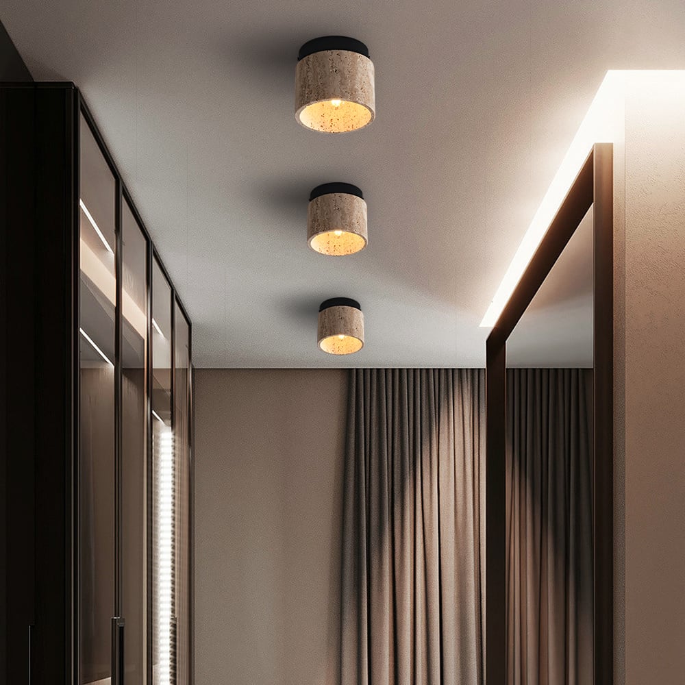 HMR - Travertine Hallway Modern Flush Mount LED Ceiling Light