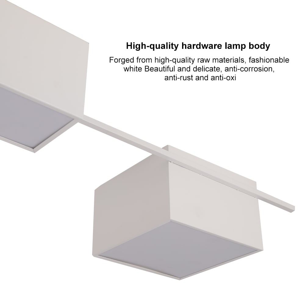 HMR - 2-Light Rectangle Modern Flush Mount LED Ceiling Light with Acrylic in White