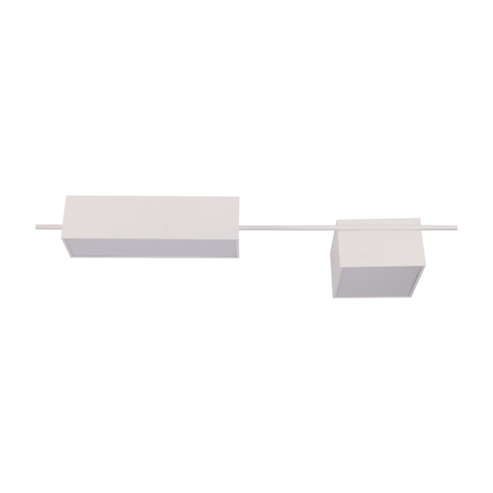 HMR - 2-Light Rectangle Modern Flush Mount LED Ceiling Light with Acrylic in White