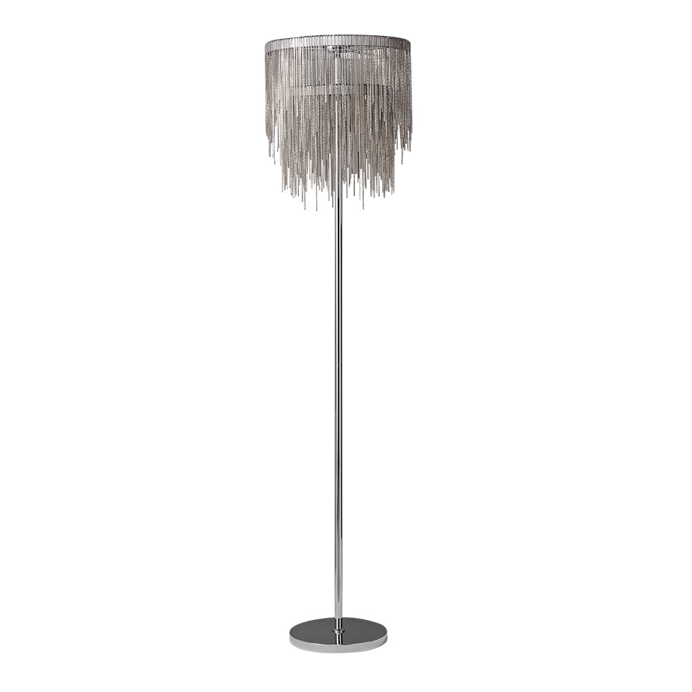 HMR - Postmodern Chrome LED Tassel Floor Lamp Home Decor Standing Lamp for Living Room