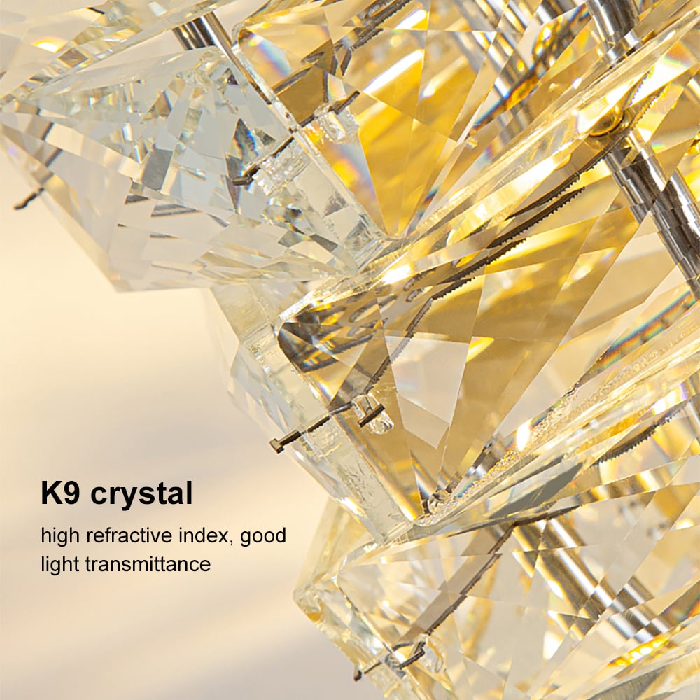 HMR - Modern Chrome Crystal Clear LED Wall Sconces Silver Bedside Wall Lamp with Warm light