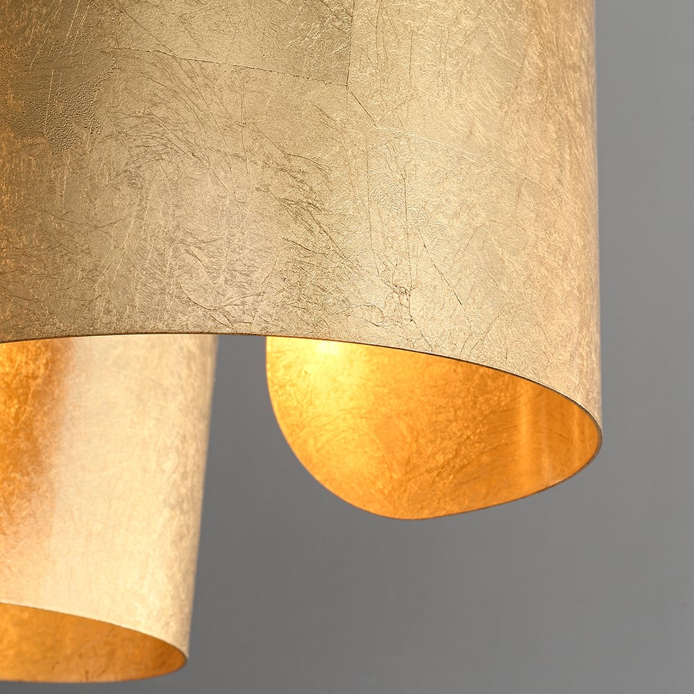 HMR - Glam Gold Chandelier 4-Light Drum Pendant Light Unique Scrolled Shape