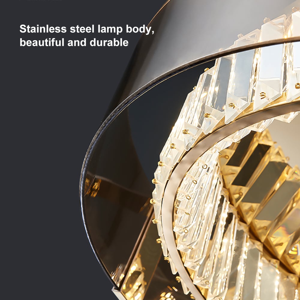 HMR - Crystal Dimmable Ceiling Lights 3 Modes LED Flush Mount Light with Remote Control