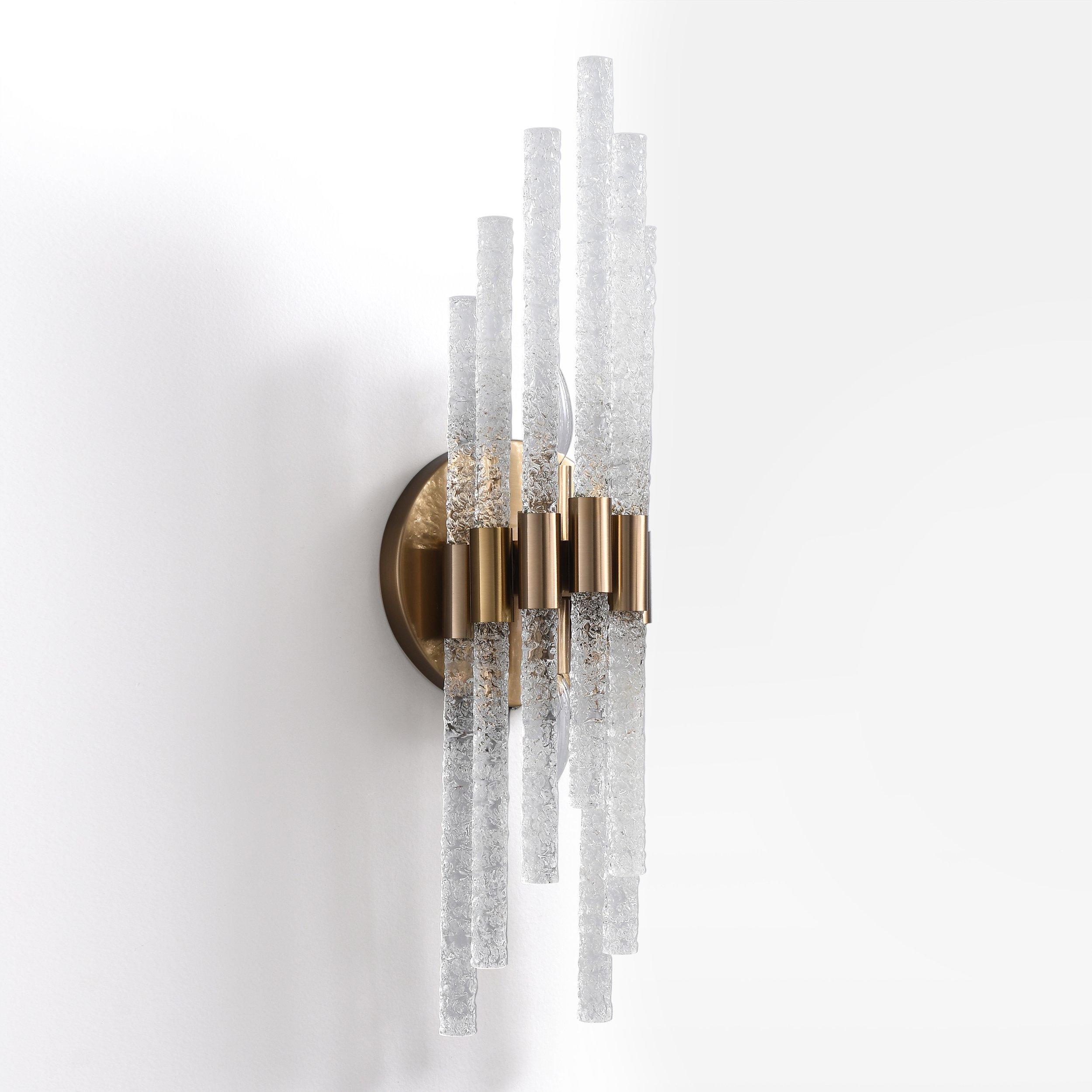 HMR - Morden Minimalist LED Irregular Water Ripple Glass Copper Wall Sconce