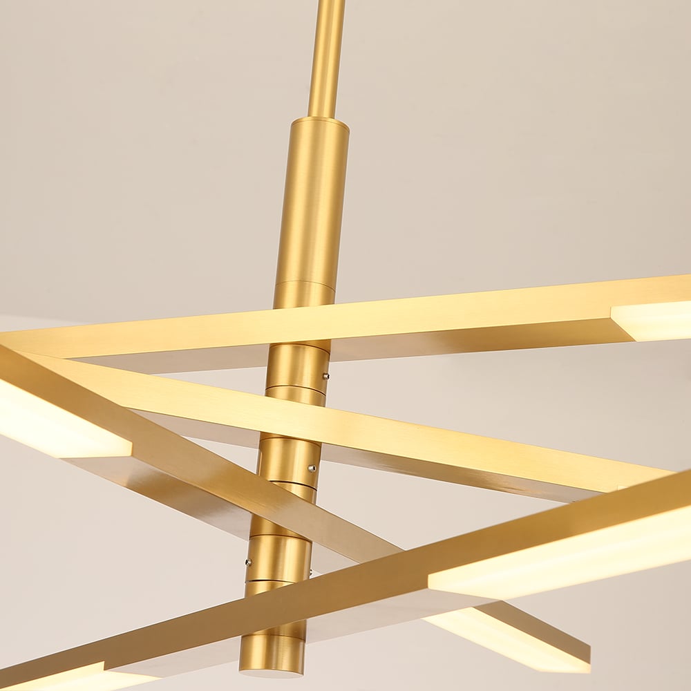HMR - 8-Light Gold Modern Chandelier Dimmable LED Remote Control Variable Shape Pendant Lights