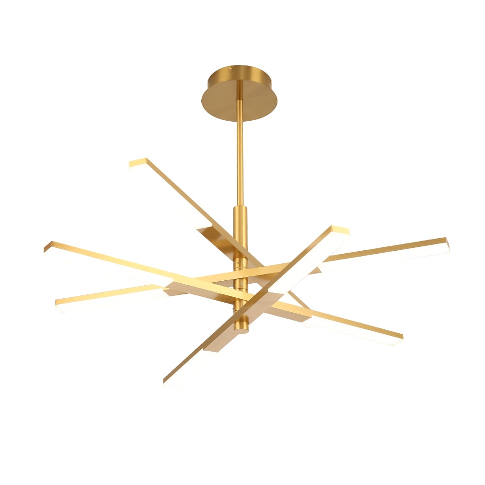 HMR - 8-Light Gold Modern Chandelier Dimmable LED Remote Control Variable Shape Pendant Lights