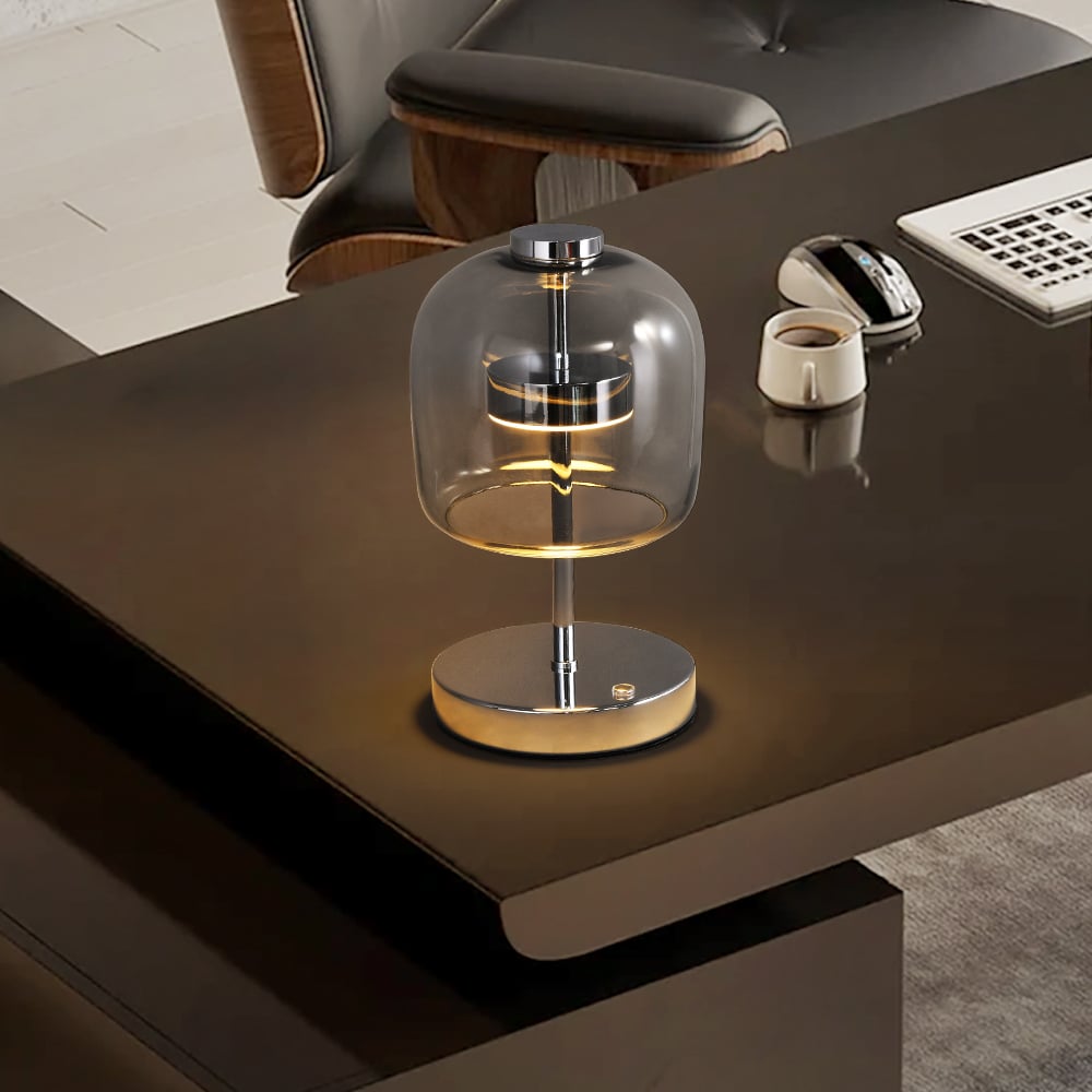 HMR - Modern Chrome 3-Color Light LED Table Lamp
