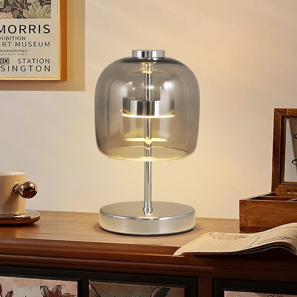 HMR - Modern Chrome 3-Color Light LED Table Lamp