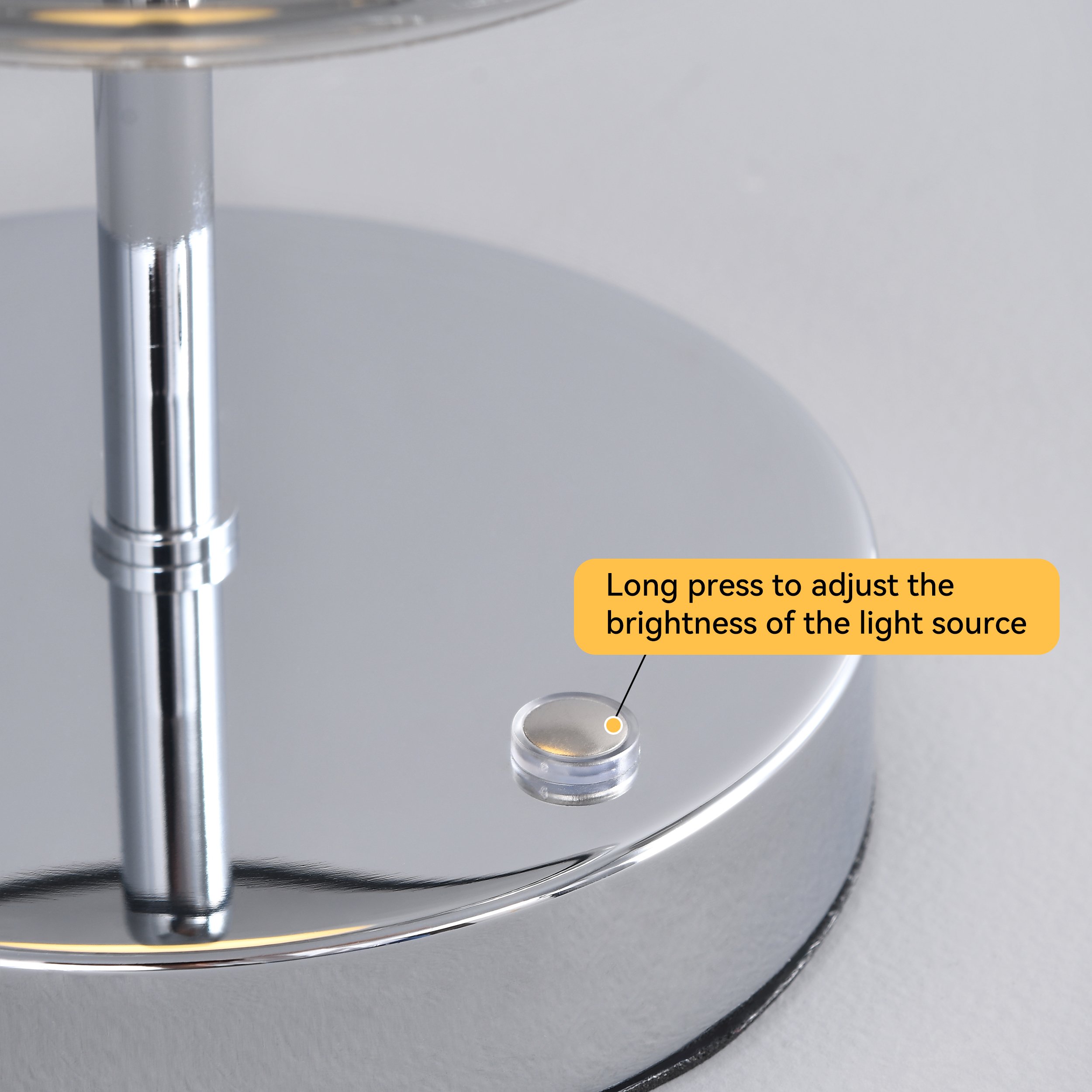 HMR - Modern Chrome 3-Color Light LED Table Lamp
