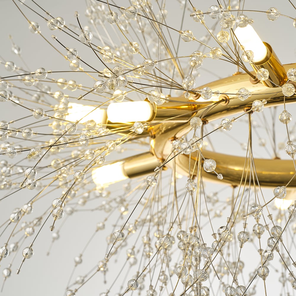 HMR - Mid Century Modern 12-Light Crystal Firework Sputnik Chandelier Pendant Ceiling Light