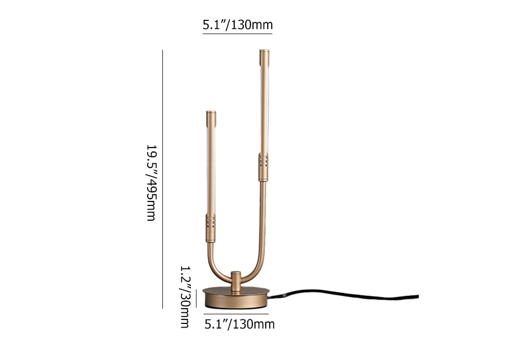 HMR - Gold Candle-Stick Table Lamp Built-in LED Modern Portable Desk Lamp