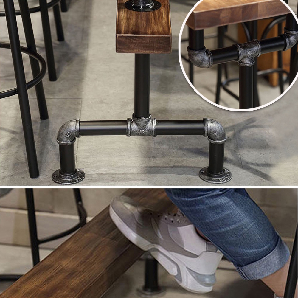 HMR - Industrial Rectangular Pine Wood Bar Table