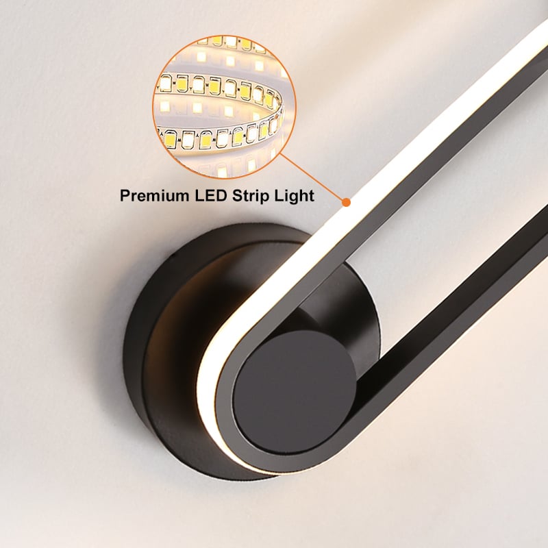 HMR - Modern Indoor Oval Wall Sconce with LED Rotated