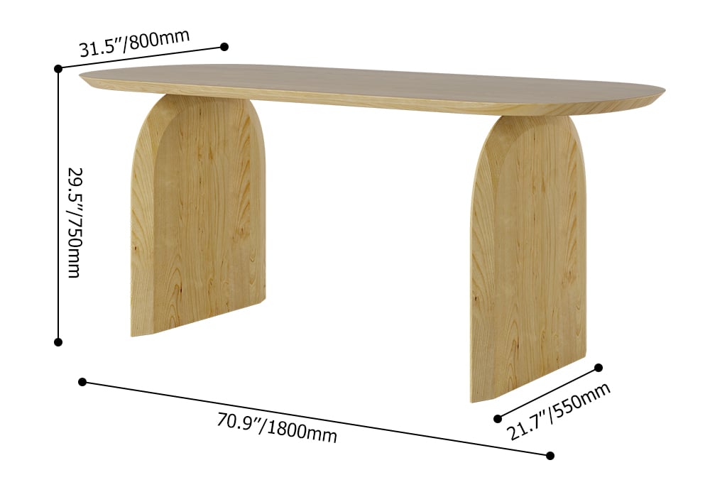 HMR - Tintica Series Japandi Style Oval Wood Dining Table