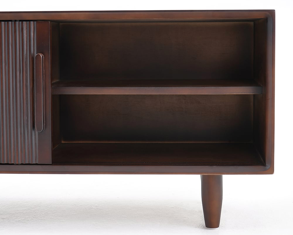 HMR - 39.4" Modern Wooden Storage Bench with Storage Sliding Doors Shelf Pine Wood