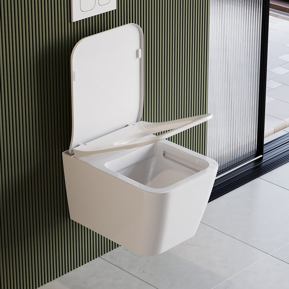 HMR - Wall-Hung Toilet with In-Wall Tank and Carrier System in White