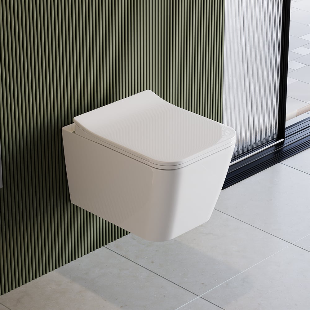 HMR - Wall-Hung Toilet with In-Wall Tank and Carrier System in White