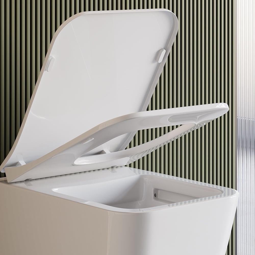 HMR - Wall-Hung Toilet with In-Wall Tank and Carrier System in White