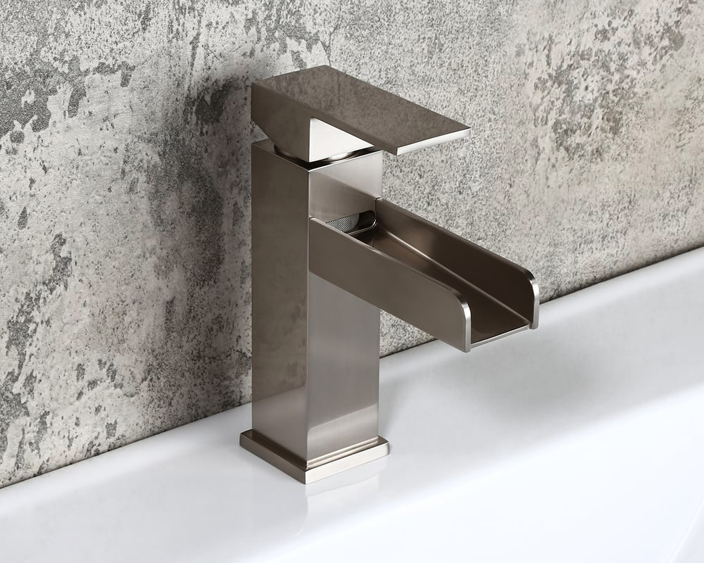 HMR - Modern Single Handle 1-Hole Waterfall Bathroom Sink Faucet
