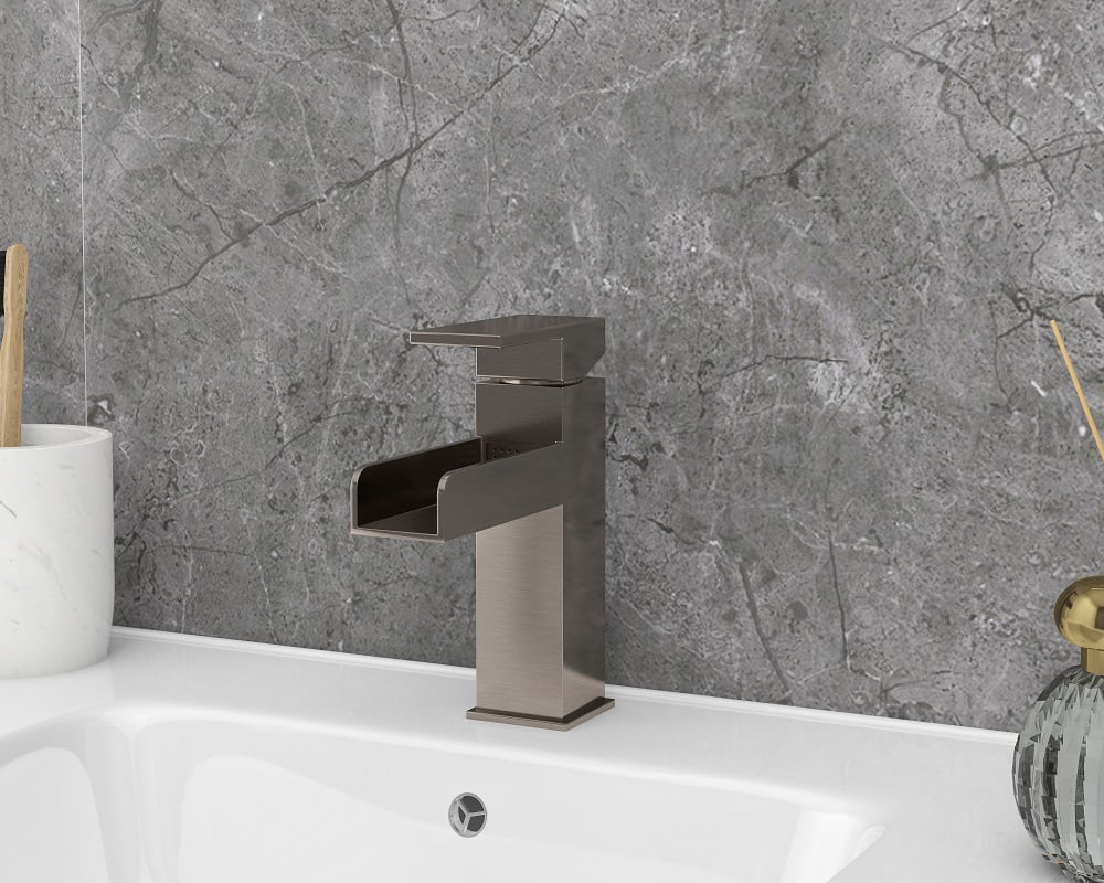 HMR - Modern Single Handle 1-Hole Waterfall Bathroom Sink Faucet