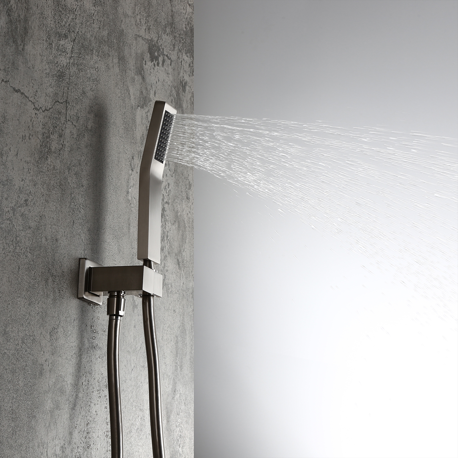 HMR - Ceiling Mount Shower System with Pressure Balance Valve and Trim in 12", Brushed Nickel