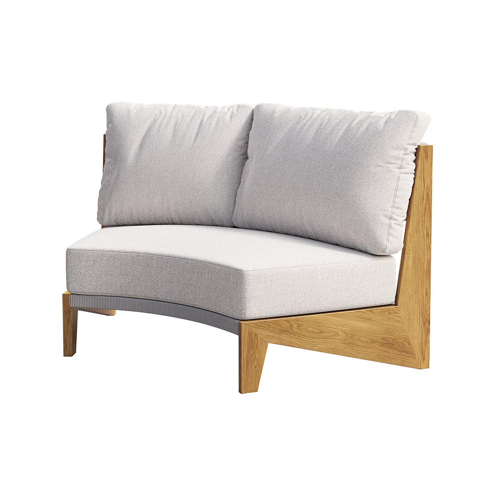 HMR - 8 Pieces Farmhouse Curved Modular Outdoor Patio Sectional Sofa Set with Coffee Table