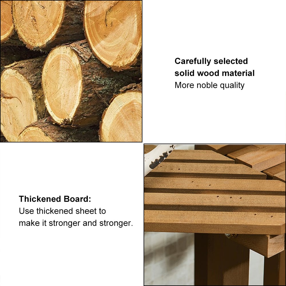 HMR - 4 Tier Multifunctional Tall Tiered Wood Outdoor Plant Stand Display Shelf Rack Natural