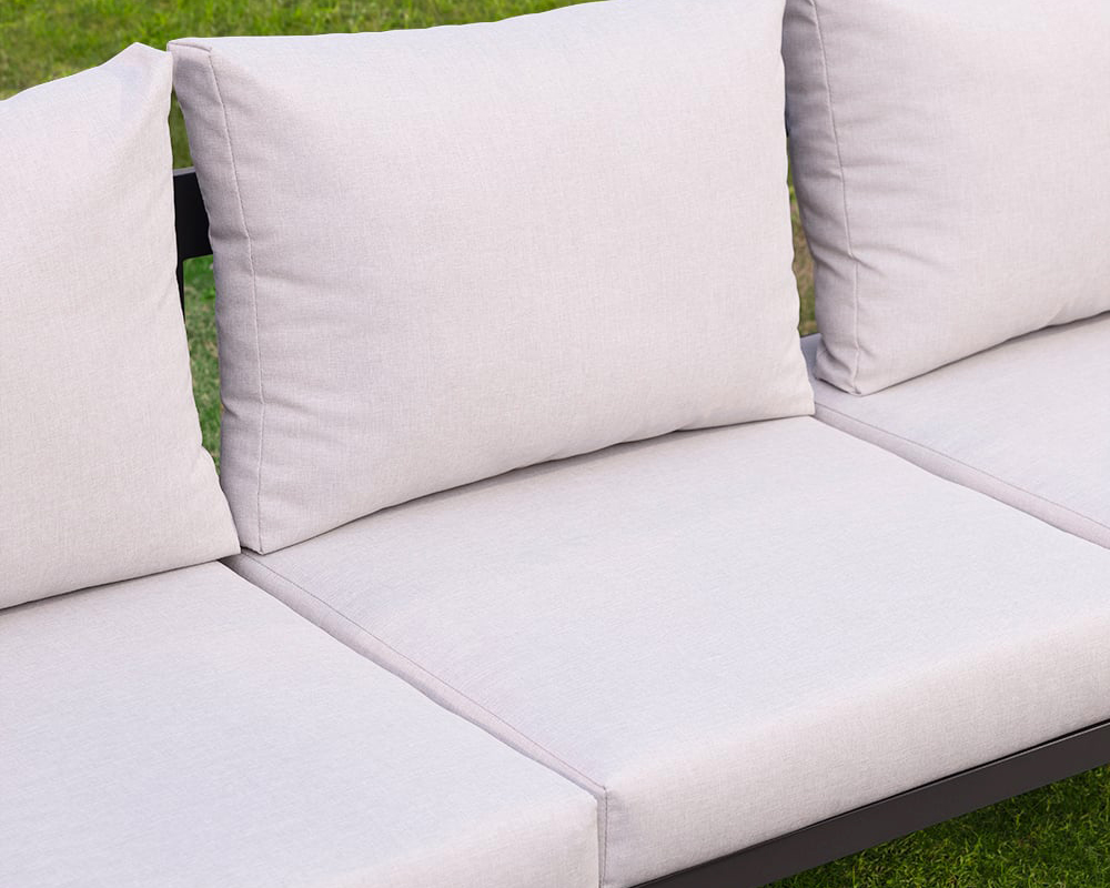 HMR 7-Pieces Modular Aluminum L-Shaped Outdoor Sectional Sofa Set for 6 Person - Light Gray