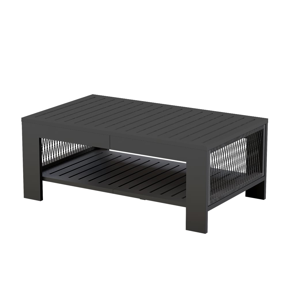 HMR 7-Pieces Modular Aluminum L-Shaped Outdoor Sectional Sofa Set for 6 Person - Light Gray
