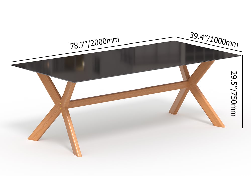 HMR - 3-Pieces Teak Wood Outdoor Dining Set with Glass Top Table Rattan Armchair in Natural