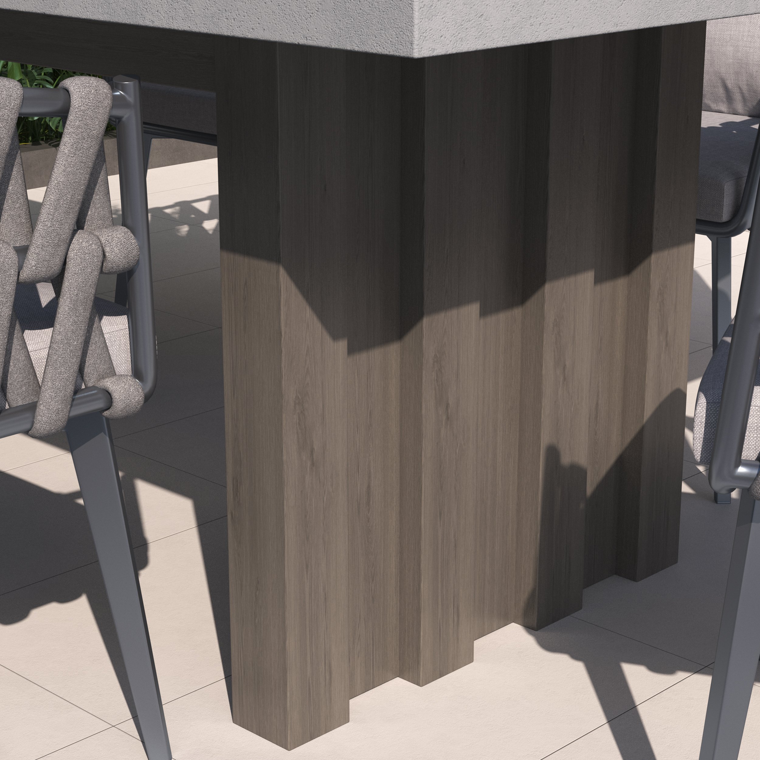 HMR - 7-Pieces Gray Aluminum Outdoor Patio Dining Set with Extendable Table and Woven Armchair