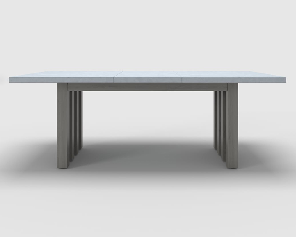HMR - 7-Pieces Gray Aluminum Outdoor Patio Dining Set with Extendable Table and Woven Armchair