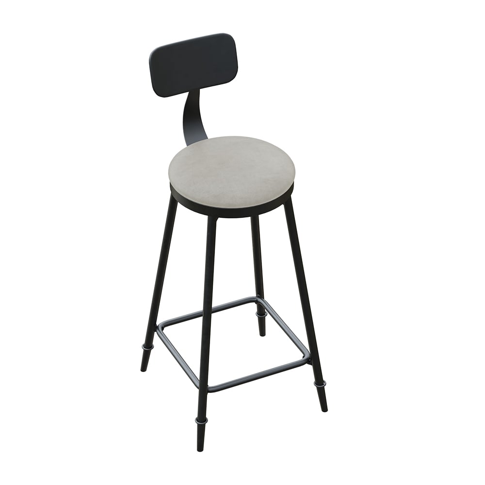 HMR - 7-Pieces Industrial Metal Outdoor Patio Bar Dining Set with Rectangle Table and Chairs