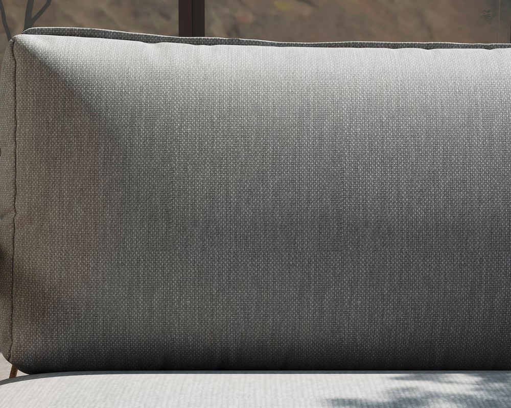 HMR Ropipe Outdoor Swing Sofa in Khaki with Hand Woven Rope & Cushion - Gray, 2-Seater