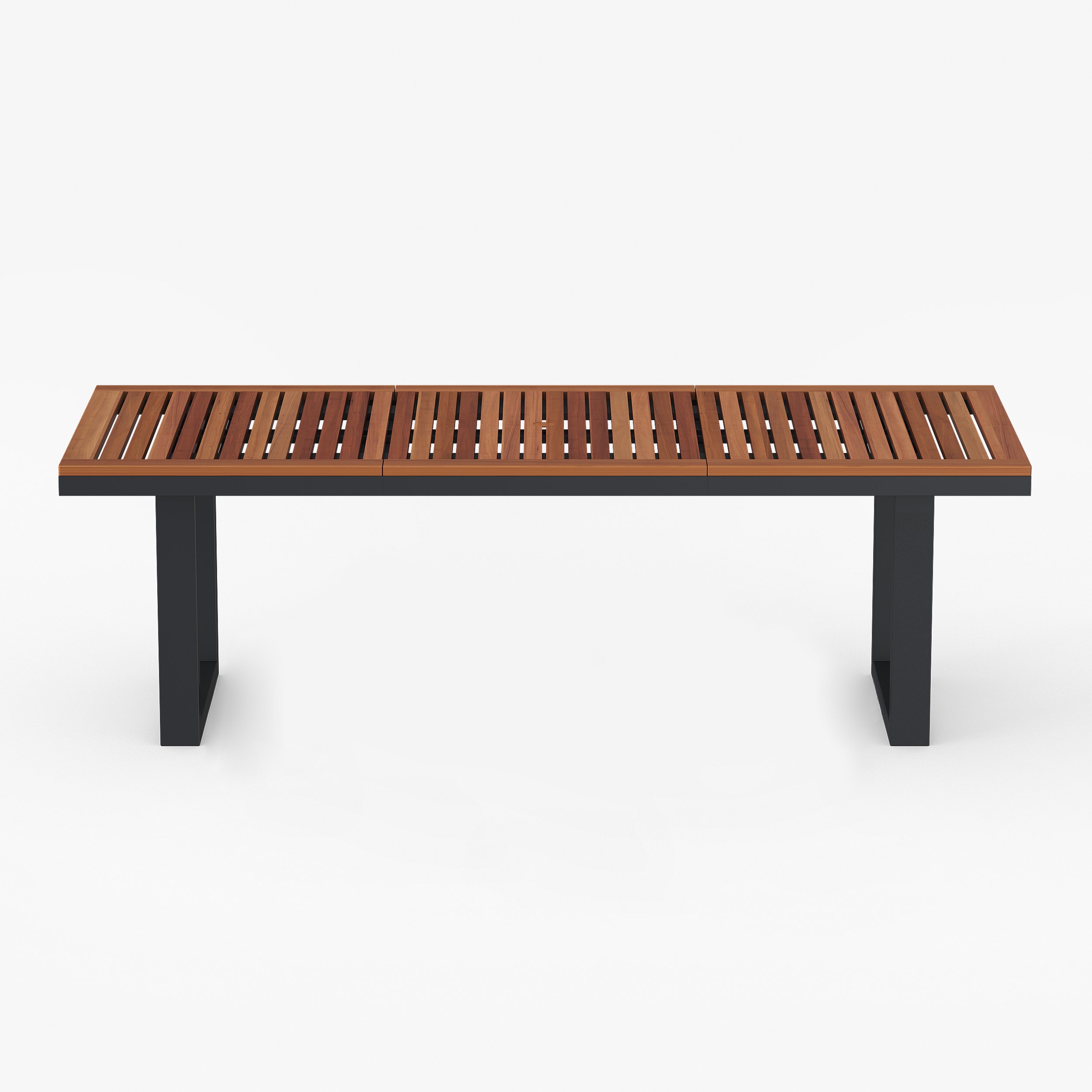 HMR - 6 - Person Rectangle Wood & Aluminum Outdoor Patio Dining Table