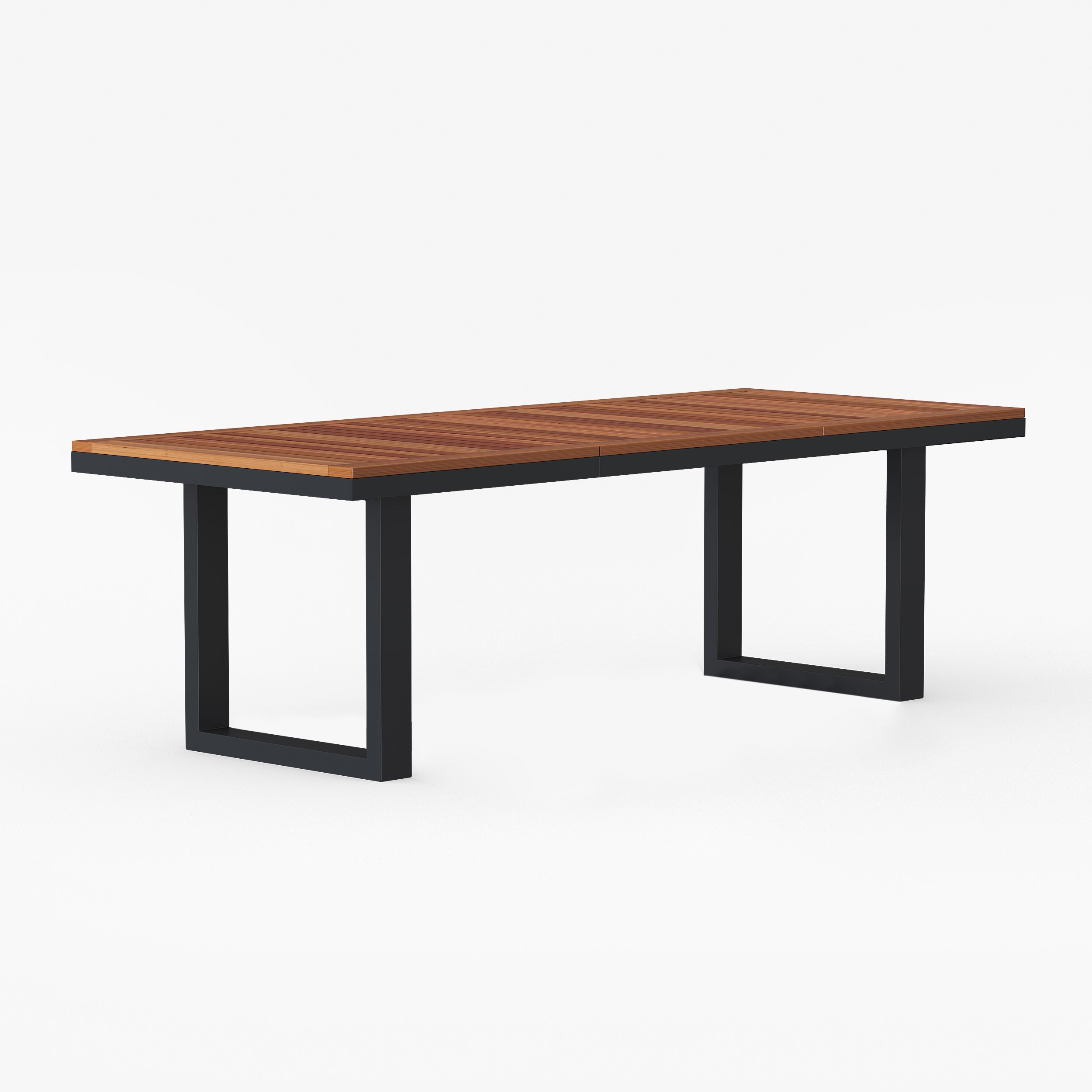 HMR - 6 - Person Rectangle Wood & Aluminum Outdoor Patio Dining Table