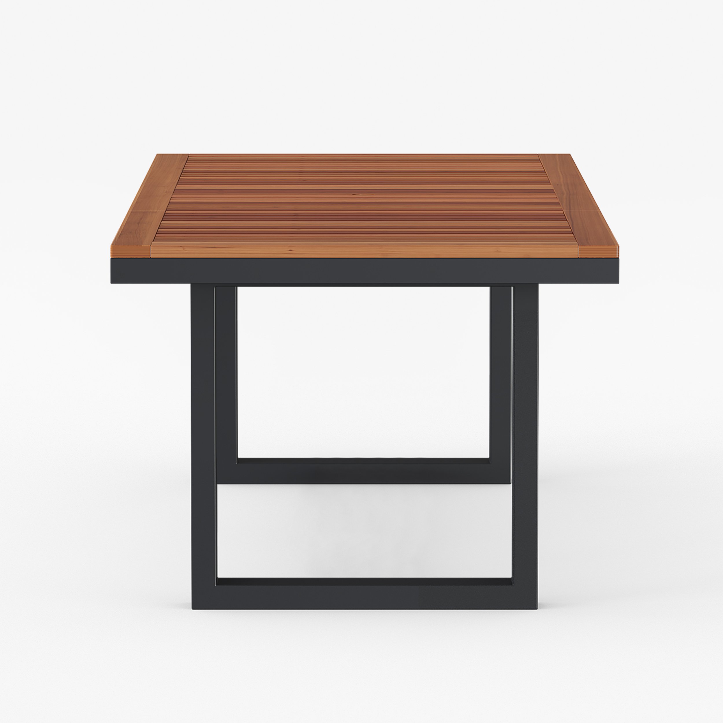 HMR - 6 - Person Rectangle Wood & Aluminum Outdoor Patio Dining Table