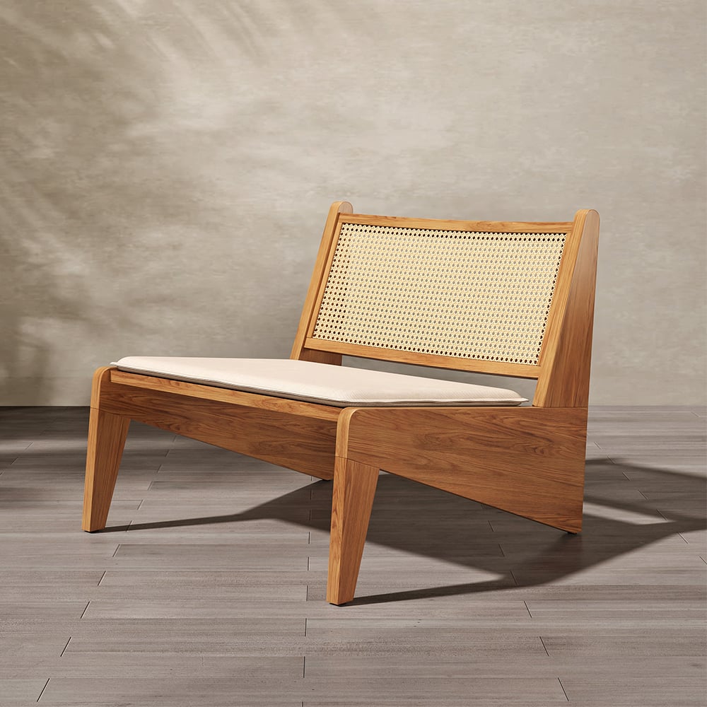 HMR - Boho Style Outdoor Aluminium Alloy & PE Rattan Patio Chair with Removable Cushion