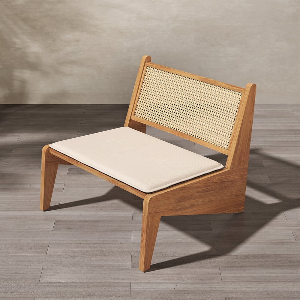 HMR - Boho Style Outdoor Aluminium Alloy & PE Rattan Patio Chair with Removable Cushion