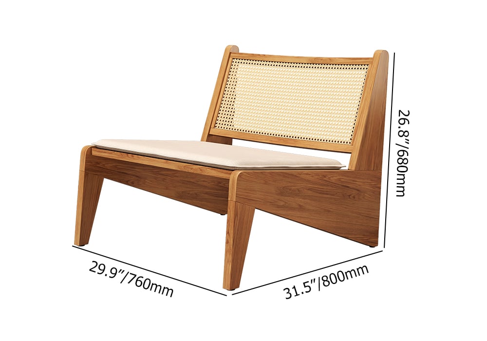 HMR - Boho Style Outdoor Aluminium Alloy & PE Rattan Patio Chair with Removable Cushion